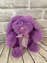 Animal Adventure small 9&quot; purple plush bunny rabbit Easter soft toy 2015 bow - £7.39 GBP