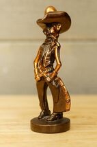 Vintage Solid Cast Metalware Copper Plated Gladys Brown Edwards Cowboy F... - $44.54