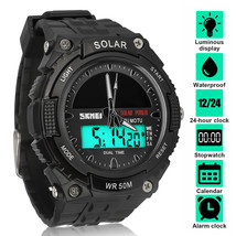 SKMEI Men Military Waterproof Solar Power Sport Analog Digital Quartz Wristwatch - £22.77 GBP