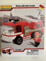 Best Lock Firefighter Fireman 160 Piece Building Set Fire Engine New Sealed - £5.19 GBP