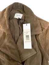Parker Suede Moto Jacket XS Tan Beige Leather NWT Belted Biker MSRP $625 image 8