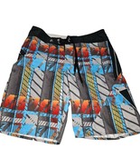 Volcom Plaidypus Mod Board Shorts Multicolor Swim Surf Beach Trunks Pocket - $29.69