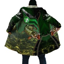 Fashion Mens cloak Custom Name Trout fishing Skin  3D Printing Thick Fleece Hood - £142.91 GBP