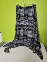 Wrap Around All Over Print Skirt Y2K Womens Large Indigo Great Northwest - £14.83 GBP