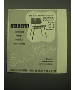 1950 Euster Associates Eames Chair Advertisement - Modern Furniture - £15.25 GBP