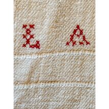 Antique 1830s 1840s Hand Woven Linen Wash Stand Show Towel L.A. 62x26 - $117.76