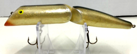 Jointed Pikie Muskie Bait Fishing Lure Vintage Unused Sparkly Gold 7&quot; Long - $32.00