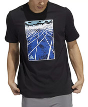 adidas Men&#39;s Sketch Track T-Shirt in Black HK6741-Small - $21.99