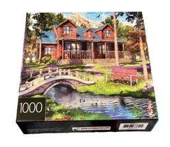 Pine Cabin 1000 piece jigsaw puzzle by Spinmaster 20&quot; x 27&quot; - $5.99