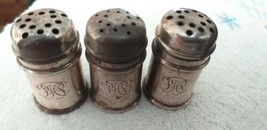 Antique Vintage GORHAM Sterling Silver 3 Mini Salt &amp; Pepper Shakers - 18... - $193.05