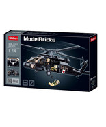 Sluban Model Bricks Military Helicopter 692pcs (Black) - £69.67 GBP