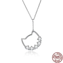 LEKANI 925 Sterling Silver Pendant Necklace Cat Fashion Design Simple Fine Jewel - £19.70 GBP