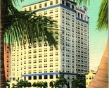 Vtg Lino Cartolina Columbus Bayfront Hotel Biscayne Bay Vintage Miami Fl... - $6.10