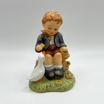 Berta Hummel &quot;Snack Time&quot; Figurine BH 113 1999 3.5&quot; Boy with Goose  - £13.27 GBP