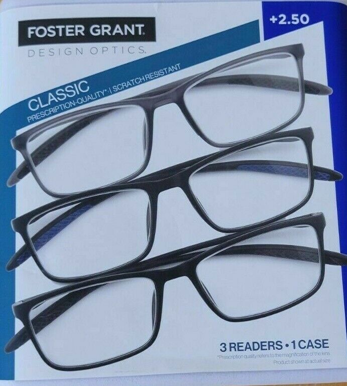 Primary image for Design Optics by F.G Classic Reading Glasses 3PK +2.50 (OPEN BOX)