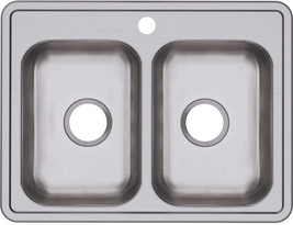 Dayton D225191 Equal Double Bowl Dropin Stainless Steel Sink 25 X 19 X 6.25 - £108.03 GBP