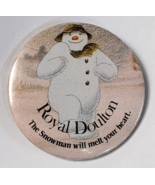 ROYAL DOULTON SNOWMAN WILL MELT YOUR HEART PINBACK BUTTON VINTAGE ADVERT... - $27.41 CAD