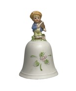 Homco Bell Figurine Porcelain Boy Playing Violin Fiddle 1416 Vintage  - $17.58 CAD