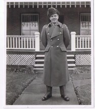 Antique Photo WW2 Era Soldier Ray Dunster In Front Of Home  4&quot; x 5&quot; - $2.96