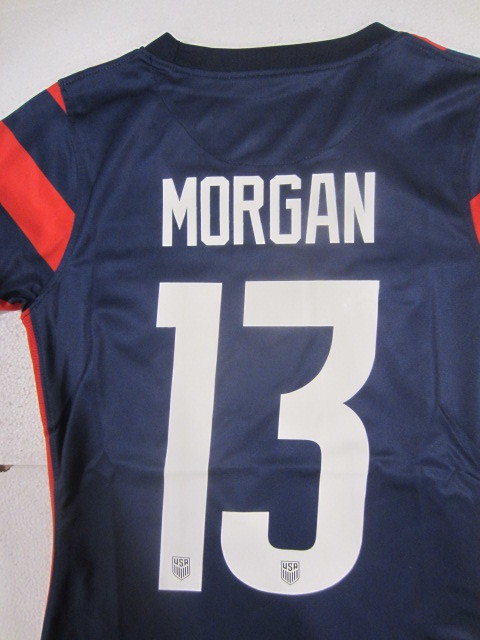 Maillot Alex Morgan USA #13 – Rouge Col En V – Équipe Nationale Soccer – Voir Mesures