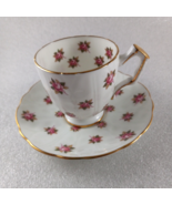 Aynsley demi Tasse chintz pink flowers cup and saucer English bone china - $43.45 CAD