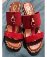Italian Shoemakers Red Tan Wedge Summer Sandals 7 1/2 - €12,83 EUR