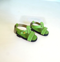Modern Mary Hoyer Green Leather Sandals Shoes for the 13&quot;-14&quot; Doll - £19.80 GBP