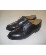 ADOLFO MENS BLACK LEATHER OXFORD SHOES-11.5M-GENTLY WORN-HANDMADE ITALY-... - $11.29