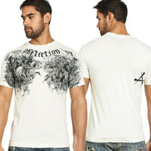 Affliction Barbarian Skeleton Horsemen Army Battle Mens SS T-Shirt White... - $55.27