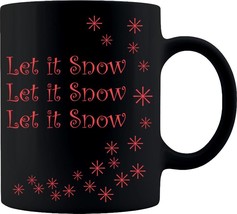 Let It Snow - Black Ceramic Mug - £15.21 GBP