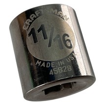 Craftsman 45828 Shallow Easy Read Socket 11/16&quot; SAE 6 Point 3/8&quot; Drive USA Made - $11.38