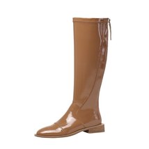 Brand Women Knee High Boots Autumn Winter Ladies Riding Boots patent Leather Hig - £89.14 GBP