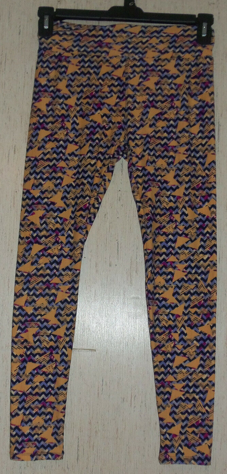 NEW WOMENS LuLaRoe YELLOW, BLACK, PERIWINKLE GEOMETRIC PRINT LEGGINGS  O... - $23.33