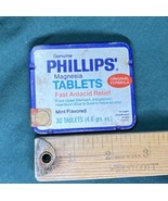 Vintage Phillips Magnesia Tablets Tin (empty), with Instructions ~2.75&quot; ... - $4.50