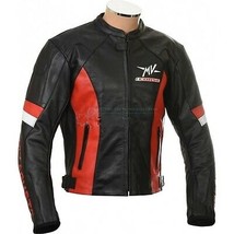 Red &amp; Black MV Agusta Sport WSB Track Pro CE Motorcycle Leather Biker Jacket - £125.84 GBP