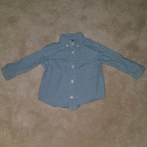 Gymboree Blue White Check Shirt Baby Boy 12-18 Months Button Front 100% ... - $11.74