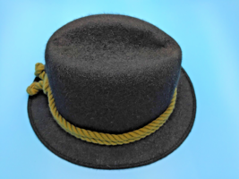 Black Fedora Wool/Felt Gentlemen&#39;s Hat - Rope Banding - Beautiful! Small... - £9.46 GBP