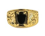 Onyx Unisex Fashion Ring 10kt Yellow Gold 399611 - £195.80 GBP