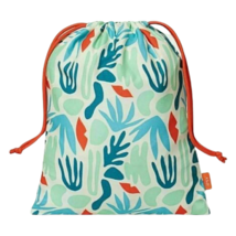 April 2021 Ipsy Glam Drawstring Bag Plus Leaves Nature Green Blue Red - £4.79 GBP
