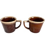 x2 Vintage McCoy Pottery Brown Drip Glaze 8 oz Coffee Mugs D Handle USA - £17.49 GBP