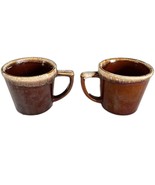 x2 Vintage McCoy Pottery Brown Drip Glaze 8 oz Coffee Mugs D Handle USA - $22.27