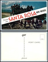 NEW MEXICO Postcard - Santa Rosa, Stage Coach &amp; Horses, Cattle BZ1 - £2.32 GBP