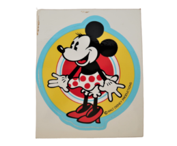 Vtg Walt Disney Productions Minnie Mouse Polka Dot Luggage Sticker Ephemera - £11.71 GBP