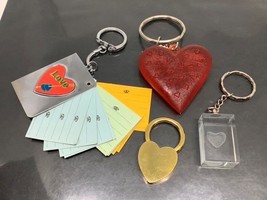 4 Vintage Keyring Love Keychain Hearts 4 Porte-Clés Amour Coeurs Phone Book - £13.05 GBP