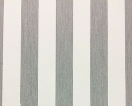 Ballard Design Canopy Stripe Granite White Gray Sunbrella Fabric 2.25 Yard 54&quot;W - £31.28 GBP