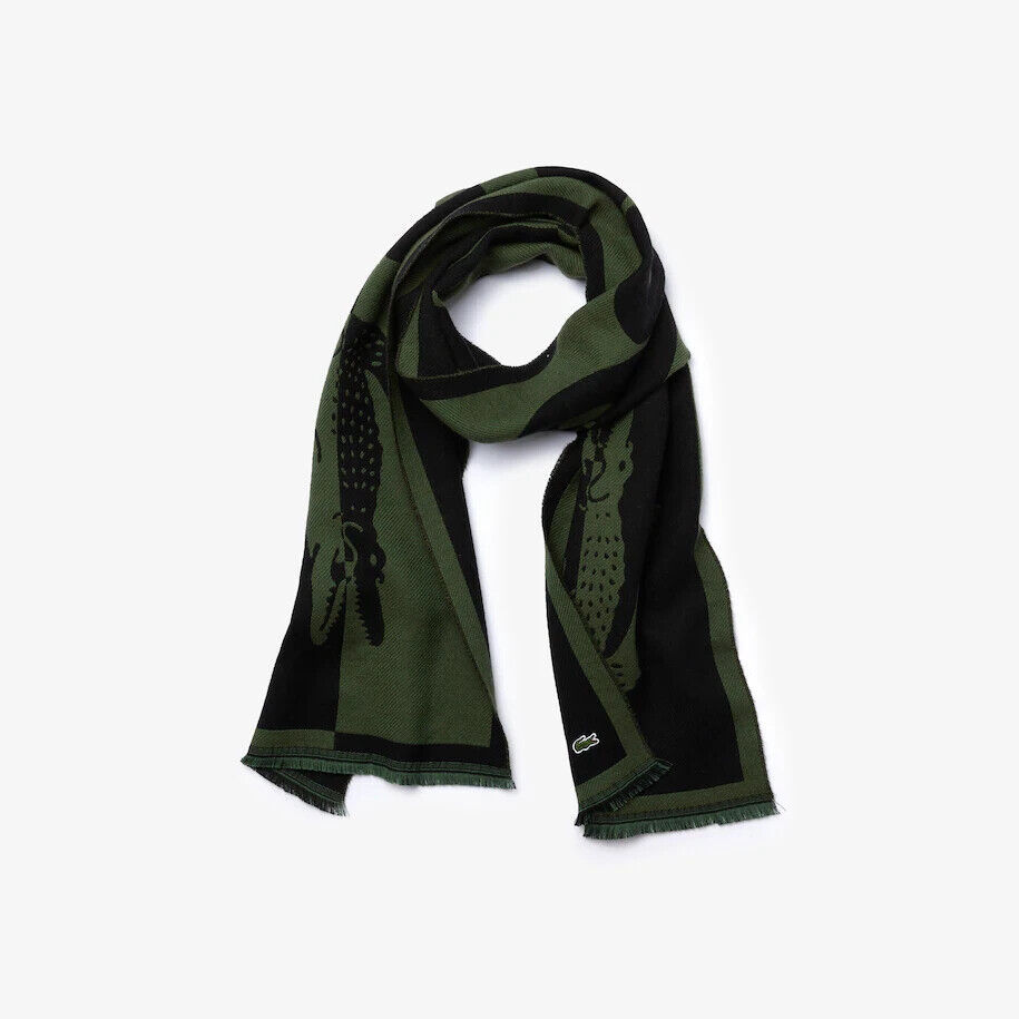 Lacoste Live Zweifarbig Wolle Und Baumwolle Übergröße Schal Unisex -jaquard