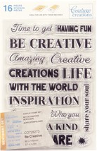 Couture Creations Sentiment Stamp Set 3.1&quot;X4.5&quot; Be Creative, 16/Pkg - $9.35