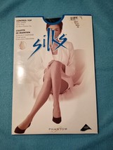 New Silks Control Top Silky Sheer Satiny Panty Run Resist Shadow Toe Sz D Black - £7.83 GBP