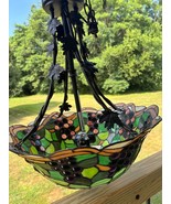 Stained Glass Tiffany Style Grapevine Hanging Inverted Ceiling Light Fix... - $2,106.78 MXN