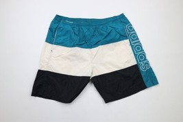 Vtg 90s Adidas Mens XL Distressed Spell Out Color Block Soccer Shorts Ba... - £38.20 GBP